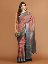 Abstract Print Art Silk Handloom Saree